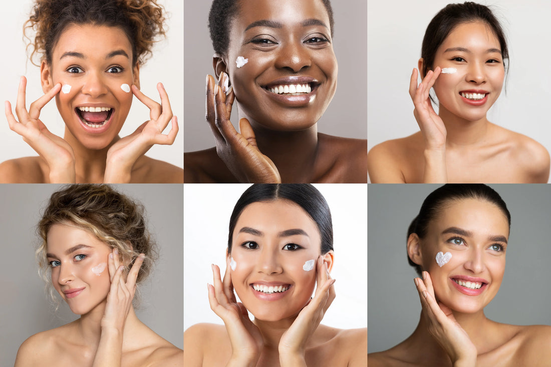 Women applying Korean skincare products