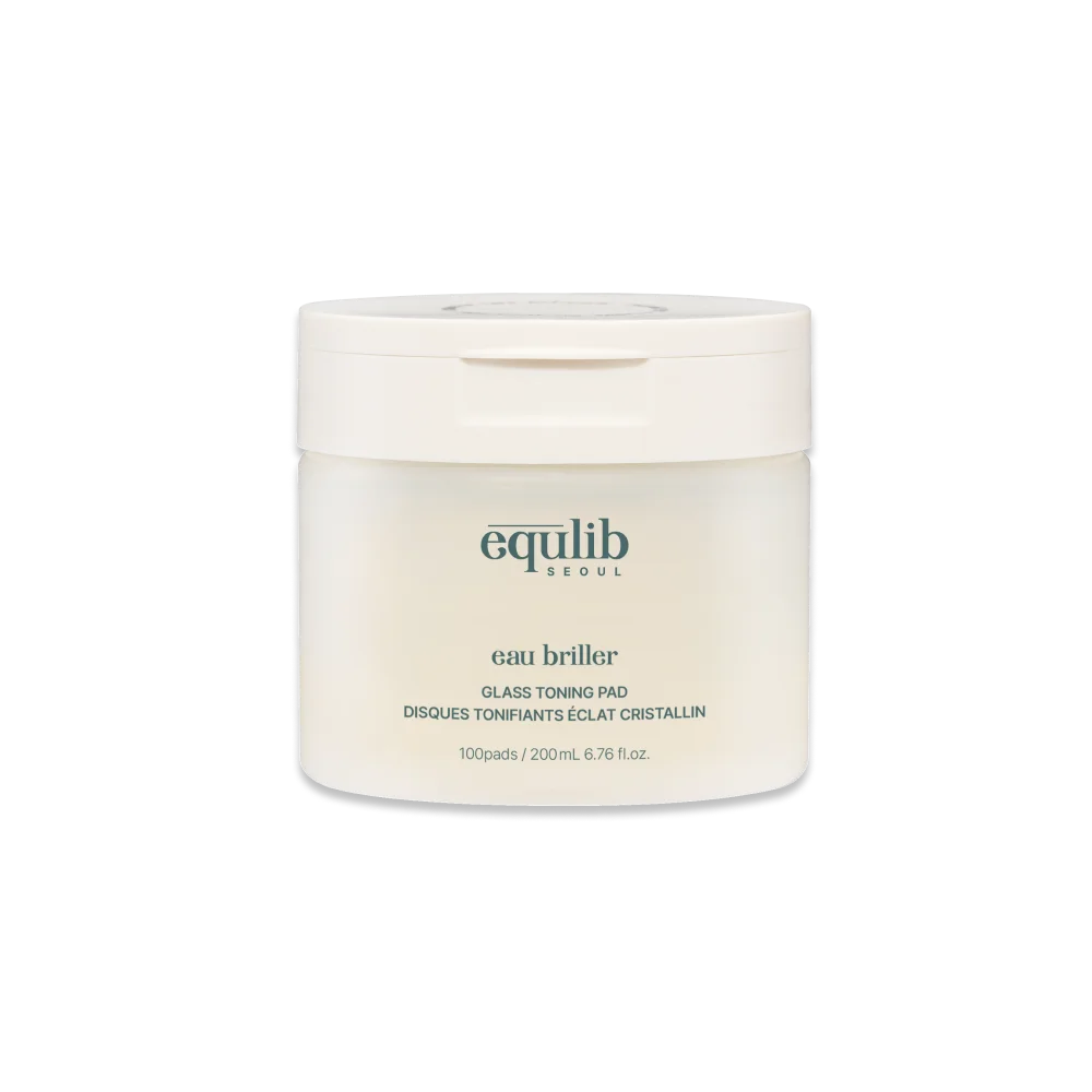Equlib Eau Briller Glass Toning Pads with Capryloyl Salicylic Acid (LHA) and Gluconolactone (PHA)
