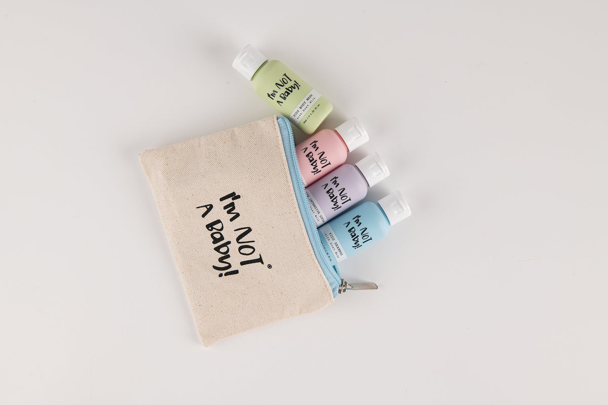 I'm NOT A baby! Probier-Set für Kinder - Reise-Set | Shampoo, Conditioner, Körperwaschlotion & Lotion