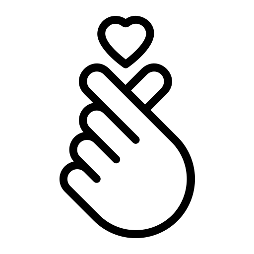 Icon of a hand forming a heart, a Korean gesture